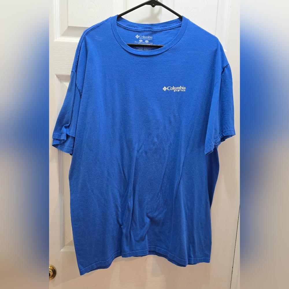 Columbia Men's PFG Short Sleeve Tee in Vibrant Blue XXL